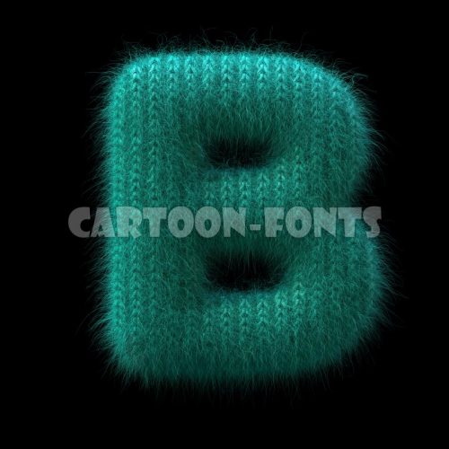 Wool knit character B - Uppercase 3d letter - Cartoon fonts - High quality 3d letters and signs illustrations