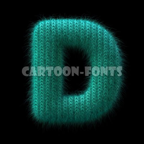 wool letter D - Large 3d font - Cartoon fonts - High quality 3d letters and signs illustrations
