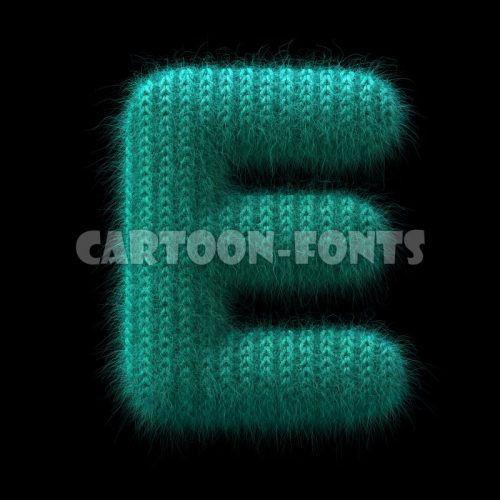 wool font E - Uppercase 3d character - Cartoon fonts - High quality 3d letters and signs illustrations