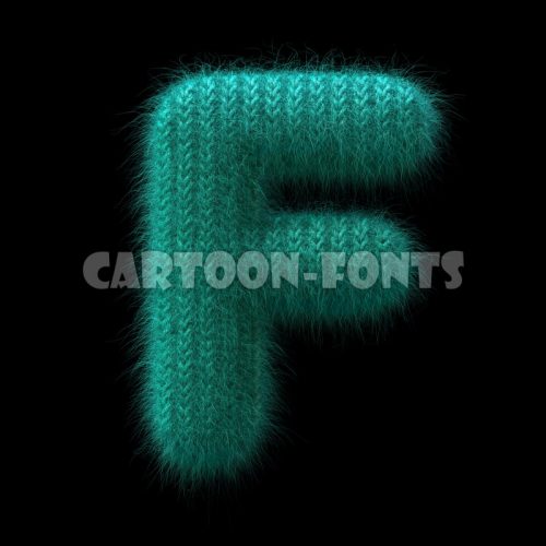 knitted character F - Large 3d letter - Cartoon fonts - High quality 3d letters and signs illustrations