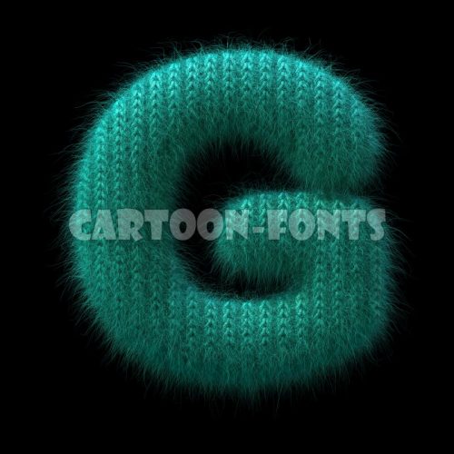 knitted letter G - Uppercase 3d character - Cartoon fonts - High quality 3d letters and signs illustrations