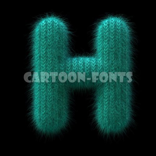 knitted font H - Capital 3d letter - Cartoon fonts - High quality 3d letters and signs illustrations