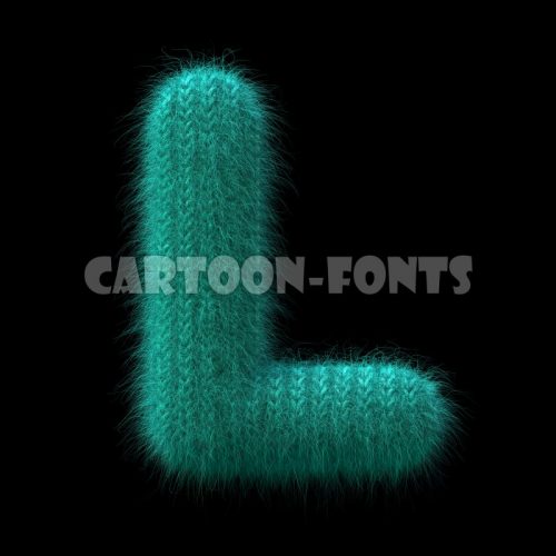 wool letter L - Upper-case 3d font - Cartoon fonts - High quality 3d letters and signs illustrations
