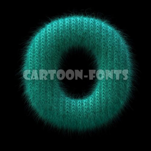Wool knit character O - Upper-case 3d letter - Cartoon fonts - High quality 3d letters and signs illustrations