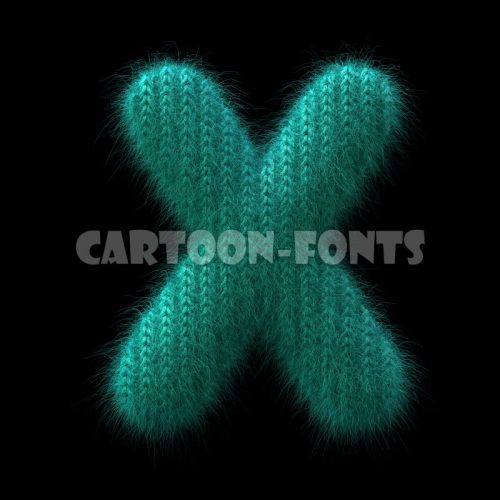 knit font X - Large 3d character - Cartoon fonts - High quality 3d letters and signs illustrations