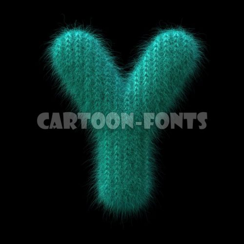 knitted letter Y - Upper-case 3d font - Cartoon fonts - High quality 3d letters and signs illustrations
