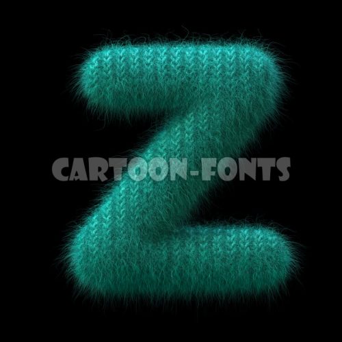 knit character Z - large 3d letter - Cartoon fonts - High quality 3d letters and signs illustrations
