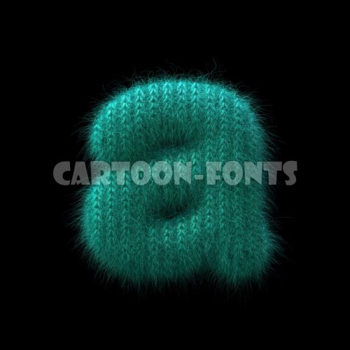 knitted character A - Lower-case 3d font - Cartoon fonts - High quality 3d letters and signs illustrations