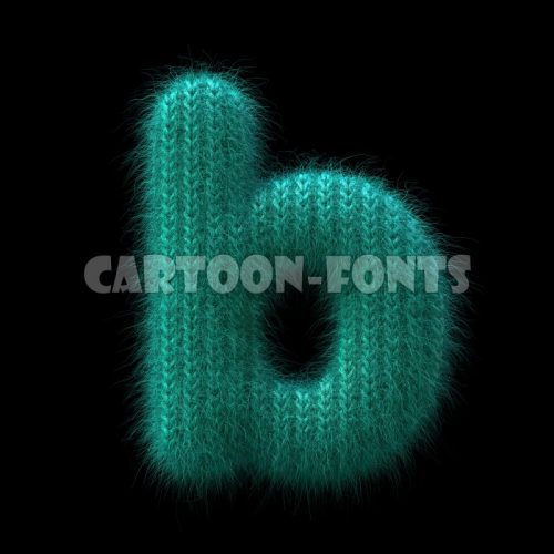 knit font B - lowercase 3d character - Cartoon fonts - High quality 3d letters and signs illustrations
