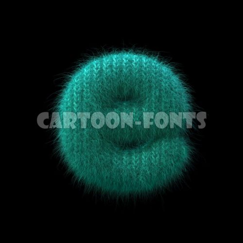 knit font E - smal 3d character - Cartoon fonts - High quality 3d letters and signs illustrations