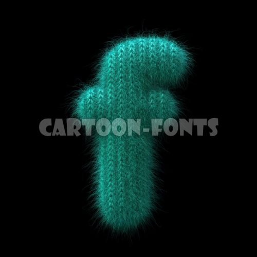 knitted character F - Lower-case 3d letter - Cartoon fonts - High quality 3d letters and signs illustrations