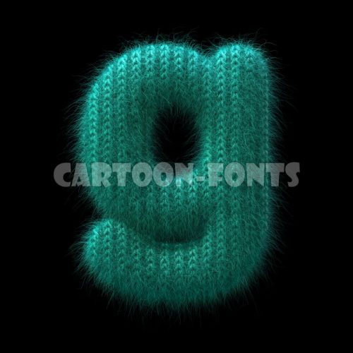 knitted letter G - Minuscule 3d font - Cartoon fonts - High quality 3d letters and signs illustrations