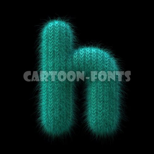 wool character H - Lowercase 3d font - Cartoon fonts - High quality 3d letters and signs illustrations