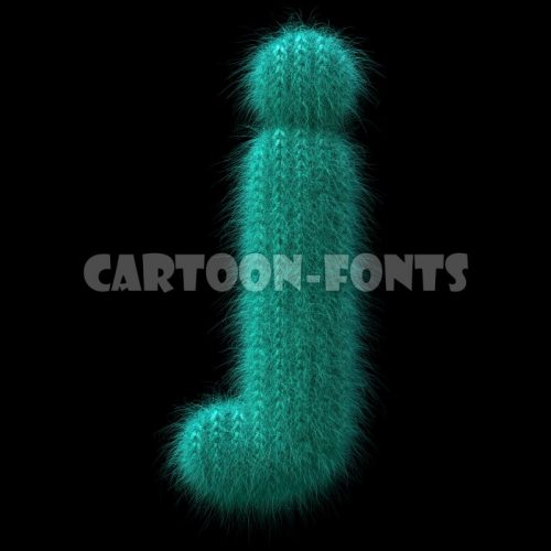 knitted letter J - small 3d character - Cartoon fonts - High quality 3d letters and signs illustrations