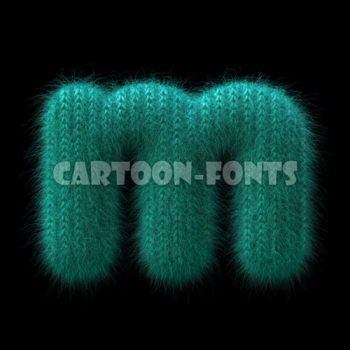 knit character M - Lower-case 3d font - Cartoon fonts - High quality 3d letters and signs illustrations
