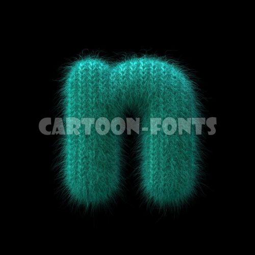 knitted character N - Minuscule 3d letter - Cartoon fonts - High quality 3d letters and signs illustrations