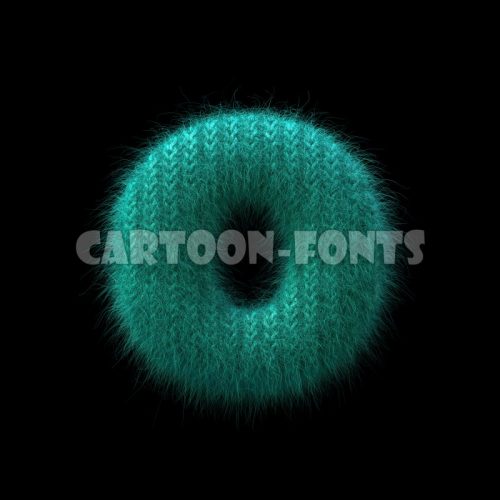 wool character O - Lower-case 3d font - Cartoon fonts - High quality 3d letters and signs illustrations