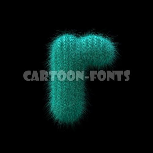 knitted font R - Lowercase 3d character - Cartoon fonts - High quality 3d letters and signs illustrations