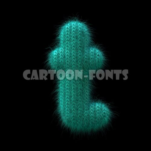 wool letter T - lowercase 3d letter - Cartoon fonts - High quality 3d letters and signs illustrations