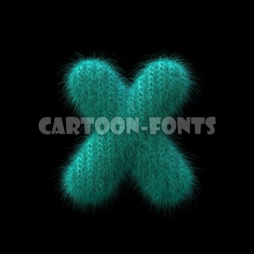 knitted character X - lowercase 3d font - Cartoon fonts - High quality 3d letters and signs illustrations