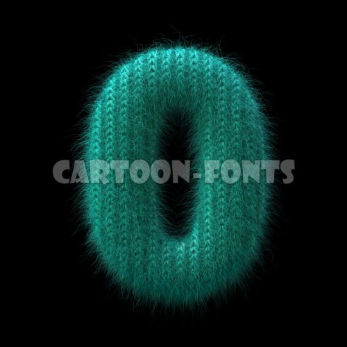 knit numeral 0 - 3d number - Cartoon fonts - High quality 3d letters and signs illustrations