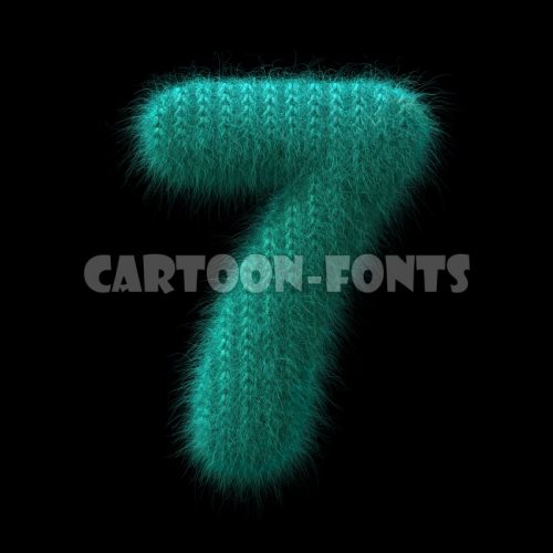 knit numeral 7 - 3d digit - Cartoon fonts - High quality 3d letters and signs illustrations