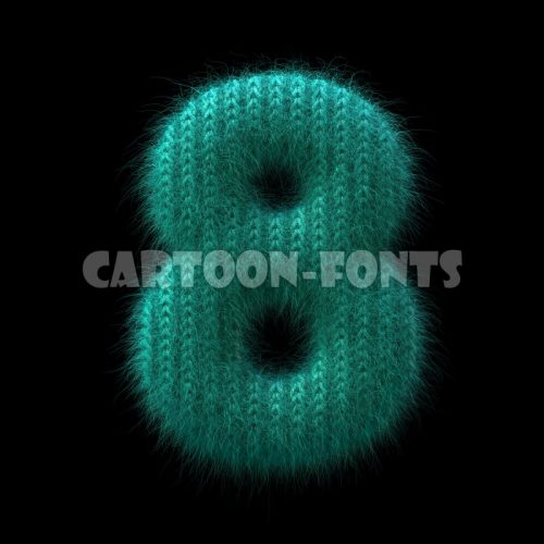 knit numeral 8 - 3d number - Cartoon fonts - High quality 3d letters and signs illustrations