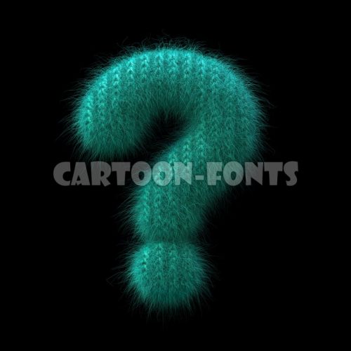 knit interrogation point - 3d symbol - Cartoon fonts - High quality 3d letters and signs illustrations