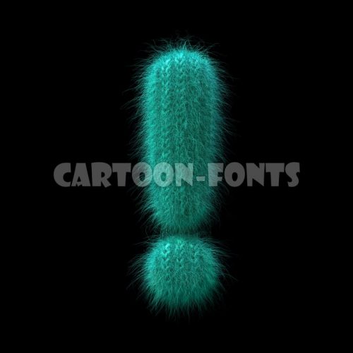 Wool knit exclamation point - 3d sign - Cartoon fonts - High quality 3d letters and signs illustrations