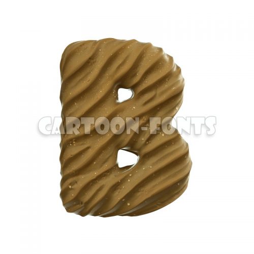rippled sand character B - Uppercase 3d letter - Cartoon fonts - High quality 3d letters and signs illustrations