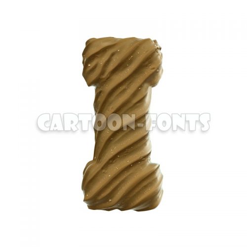 wet sand character I - large 3d font - Cartoon fonts - High quality 3d letters and signs illustrations