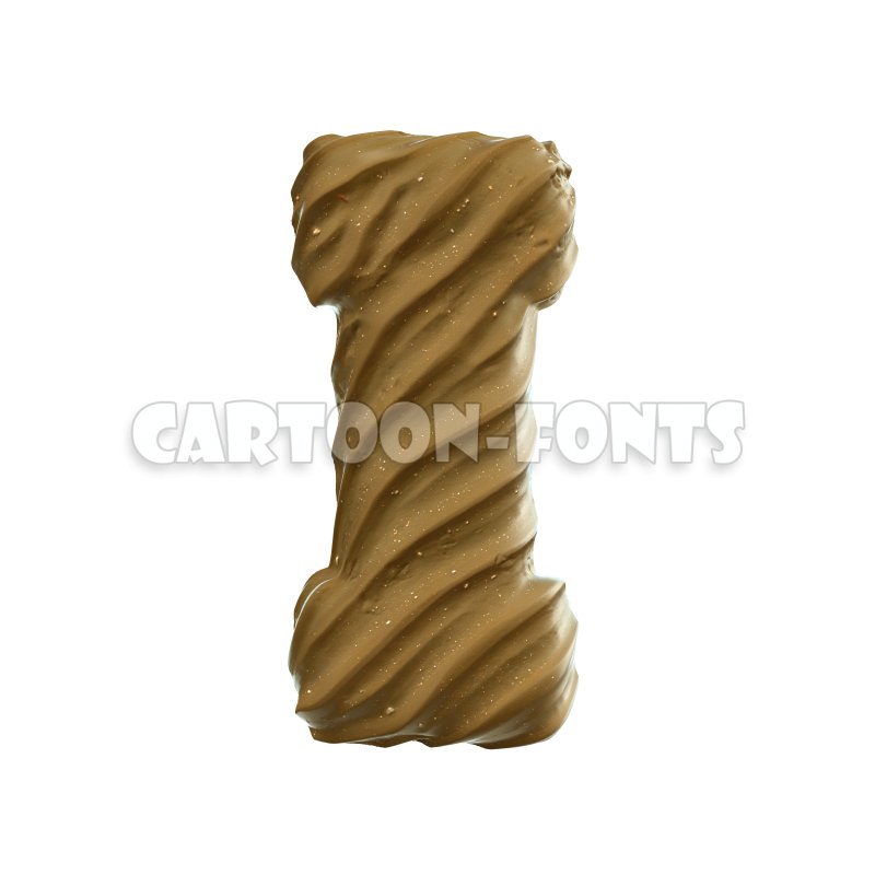 wet sand character I - large 3d font - Cartoon fonts - High quality 3d letters and signs illustrations