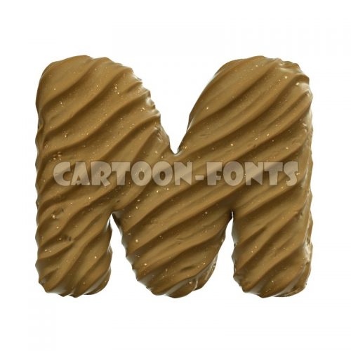 wet sand font M - large 3d character - Cartoon fonts - High quality 3d letters and signs illustrations
