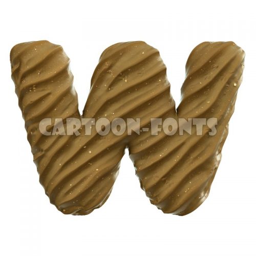 rippled sand character W - Upper-case 3d font - Cartoon fonts - High quality 3d letters and signs illustrations
