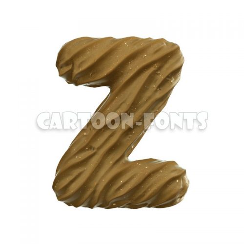 sand wave character Z - large 3d letter - Cartoon fonts - High quality 3d letters and signs illustrations