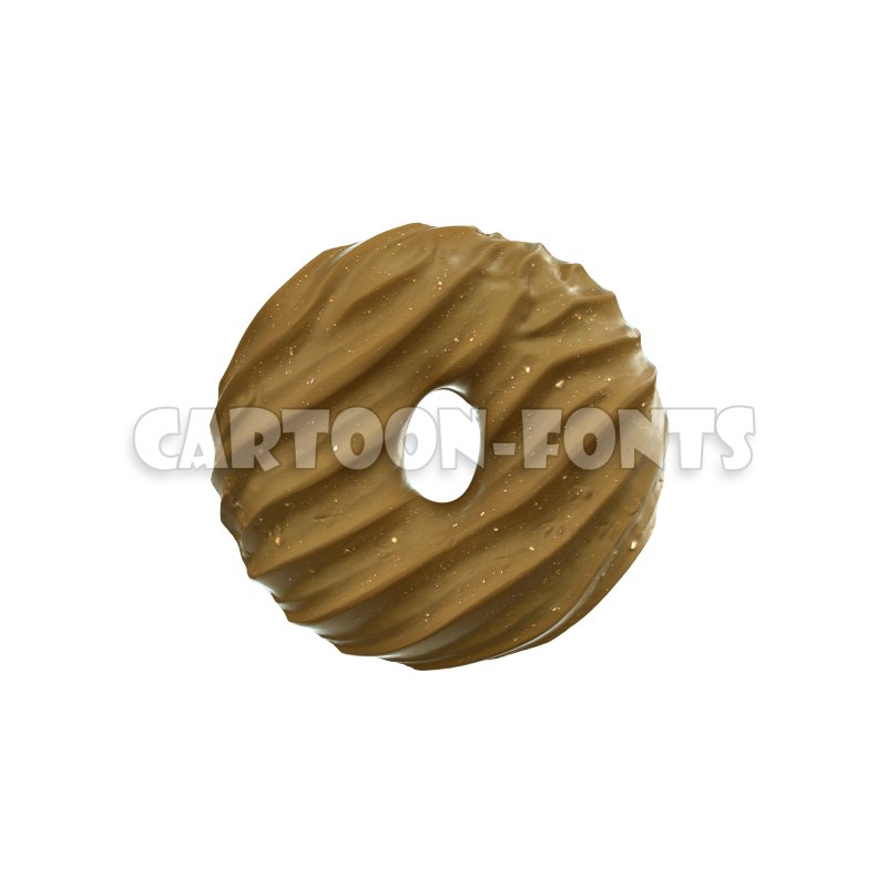 wet sand character O - Lower-case 3d font - Cartoon fonts - High quality 3d letters and signs illustrations