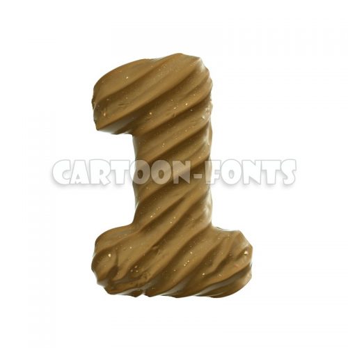 rippled sand numeral 1 - 3d digit - Cartoon fonts - High quality 3d letters and signs illustrations