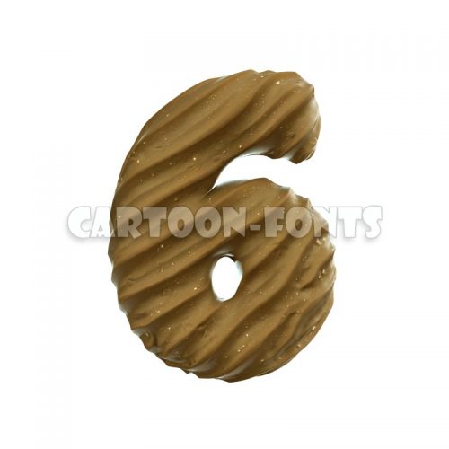 sand wave numeral 6 - 3d number - Cartoon fonts - High quality 3d letters and signs illustrations