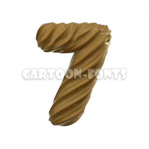 sand wave numeral 7 - 3d digit - Cartoon fonts - High quality 3d letters and signs illustrations