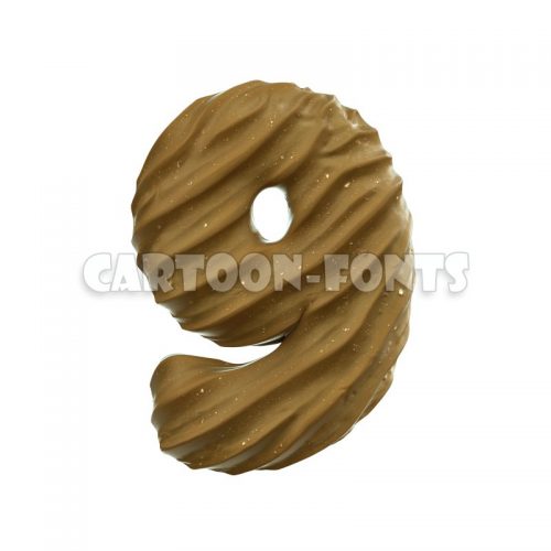 sand wave numeral 9 - 3d digit - Cartoon fonts - High quality 3d letters and signs illustrations