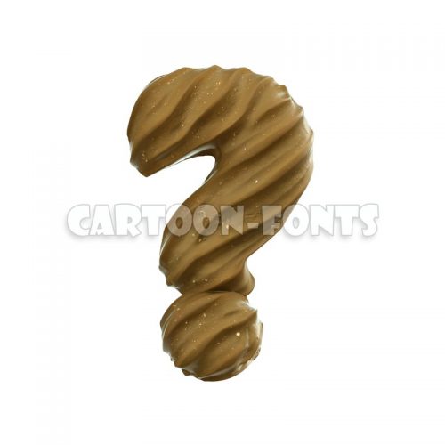 sand wave interrogation point - 3d symbol - Cartoon fonts - High quality 3d letters and signs illustrations