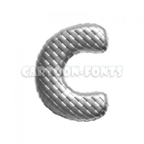 steel character C - Uppercase 3d font - Cartoon fonts - High quality 3d letters and signs illustrations