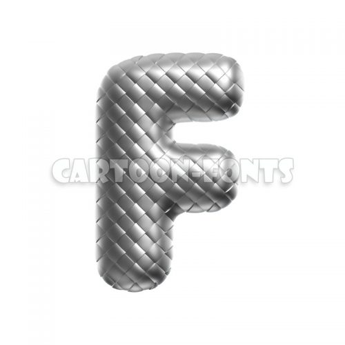 steel character F - Large 3d letter - Cartoon fonts - High quality 3d letters and signs illustrations