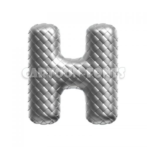 steel font H - Capital 3d letter - Cartoon fonts - High quality 3d letters and signs illustrations