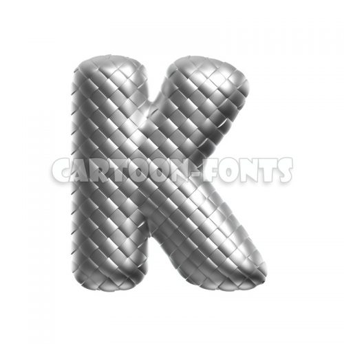 steel character K - Uppercase 3d letter - Cartoon fonts - High quality 3d letters and signs illustrations