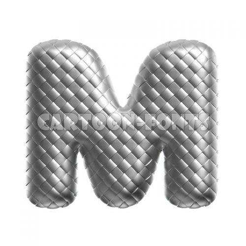 Metal scale font M - large 3d character - Cartoon fonts - High quality 3d letters and signs illustrations