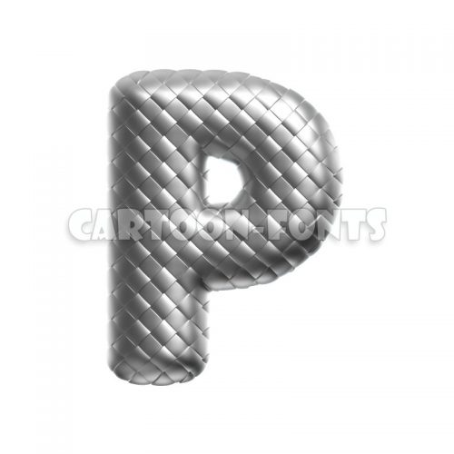 Metal scale letter P - large 3d character - Cartoon fonts - High quality 3d letters and signs illustrations