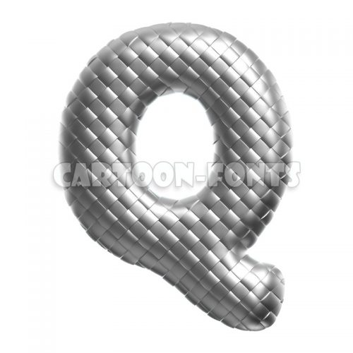 stainless letter Q - capital 3d font - Cartoon fonts - High quality 3d letters and signs illustrations