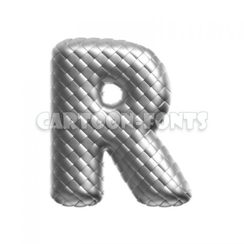 stainless character R - Upper-case 3d letter - Cartoon fonts - High quality 3d letters and signs illustrations