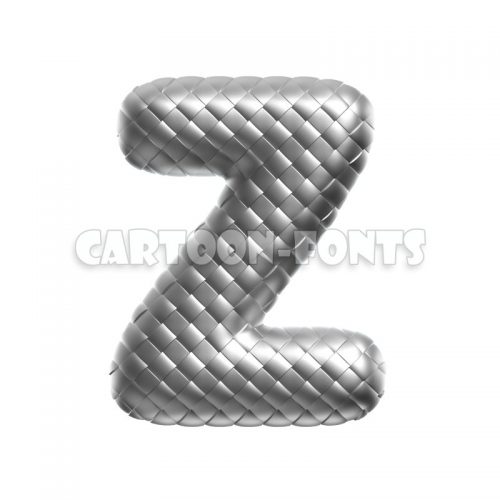 stainless character Z - large 3d letter - Cartoon fonts - High quality 3d letters and signs illustrations